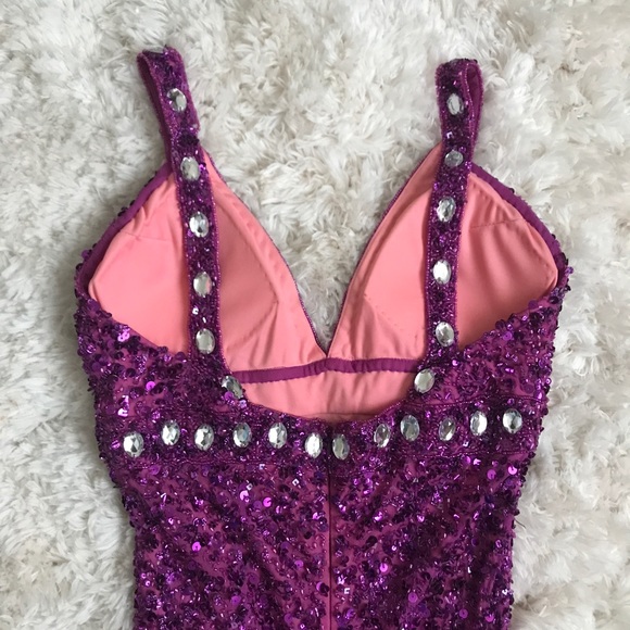 Purple Scala Sequined Prom Dress 💐 - Picture 5 of 6